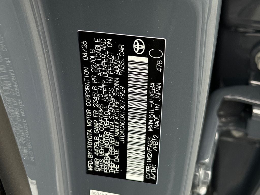 2026 Toyota Prius Plug-in Hybrid SE
