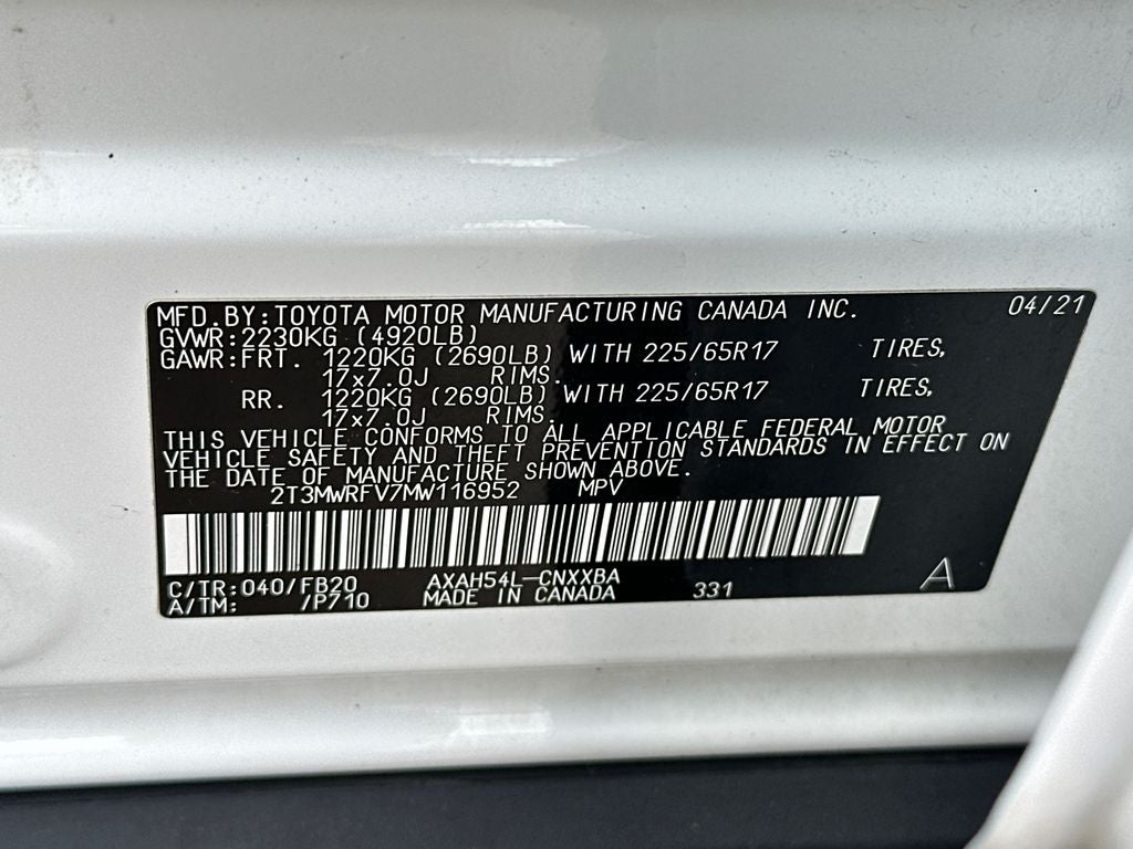 2021 Toyota RAV4 Hybrid LE