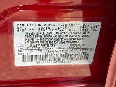 2018 Nissan Sentra SV