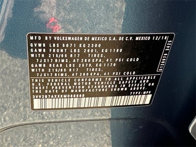 2019 Volkswagen Tiguan 2.0T SE 4Motion