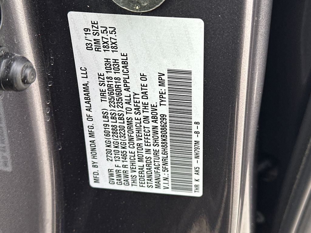 2019 Honda Odyssey Touring